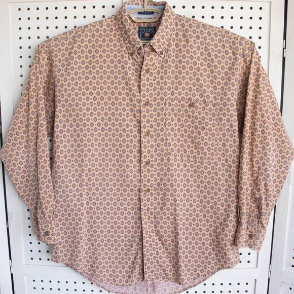 Vintage Chaps Ralph Lauren Sleeve Button Up Shirt Mens SIZE L - Picture 1 of 11